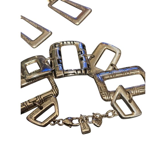 Brighton "Nexux" Silvertone Square Link Bracelet & Earrings Set - Picture 3 of 7